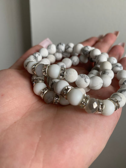 Simple marble stretchy bracelet