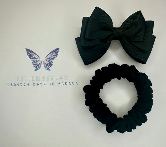 Black hair bow and scrunchie